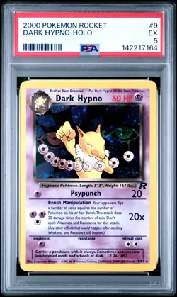 2000 Pokemon Team Rocket Dark Hypno Holo #9/82 PSA 5 - Image 1