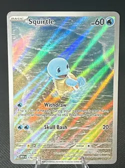 Pokemon TCG Squirtle 170/165 Scarlet & Violet 151 Illustration Rare Holo Card - Image 1
