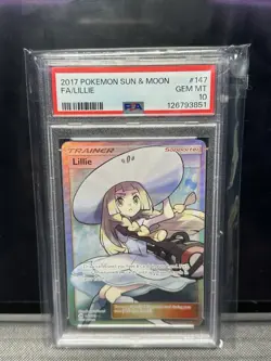 Pokemon TCG Lillie Full Art Trainer Psa 10 Sun And Moon - Image 1
