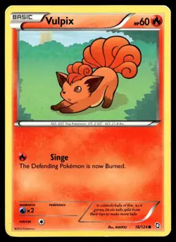 Vulpix 18/124 Pokemon Card Common Dragons Exalted Common 60 HP Played GE - Image 1
