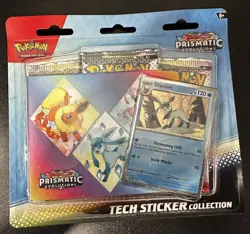 Pokemon TCG Prismatic Evolutions Tech Sticker Collection Glaceon 3 Pack Sealed - Image 1