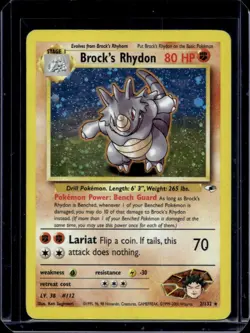 2000 Pokemon Gym Heroes Brock's Rhydon Holo #2/132 - Image 1