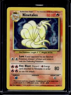 1999 Pokemon Unlimited Ninetales Rare Holo #12/102 - Image 1