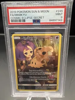 2019POKEMON SUN & MOON COSMIC ECLIPSE #245 FA/MIMIKYU COSMIC ECLIPSE-SECRET PSA9 - Image 1