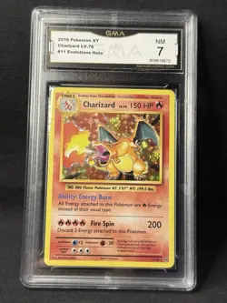 2016 Pokemon XY Evolutions Charizard LV.76 #11 Holo GMA Near Mint 7 - Image 1