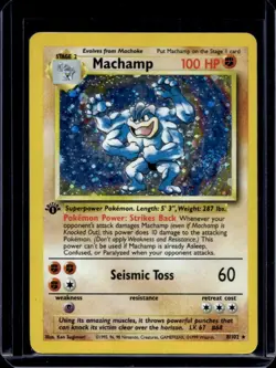 1999 Pokemon 1st Edition Machamp Holo #8/102 - Image 1