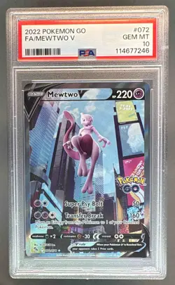 114677246 Mewtwo V 2022 Pokemon Sword & Shield Pokemon GO #072 PSA 10 - Image 1