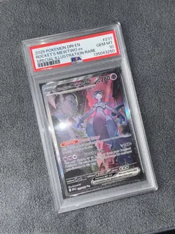 2025 POKEMON DESTINED RIVALS 231 TEAM ROCKET'S MEWTWO EX PSA 10 - Image 3