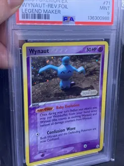 2006 POKEMON EX LEGEND MAKER #71 WYNAUT-REVERSE FOIL PSA 9 - Image 2
