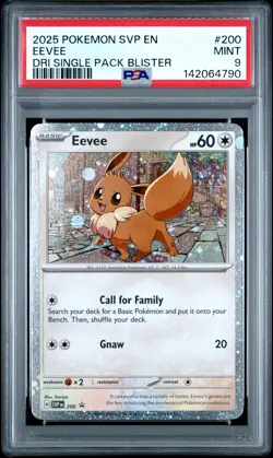 4790 Eevee 2025 Pokemon Destined Rivals Single Blister Promo - SVP EN #200 PSA 9 - Image 1