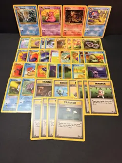 Vintage Pokemon Fossil Set Starter Lot - 40 Cards - WOTC Base - Common Uncommon - Image 1