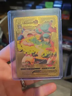 Snorlax Vmax Gold Foil Fan Art Premium Vinyl Collector Card - Image 1
