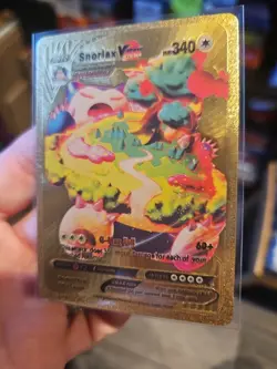 Snorlax Vmax Gold Foil Fan Art Premium Vinyl Collector Card - Image 3