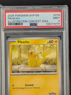 PSA 9 Pikachu #214 Illustration Contest 2024 Pokemon SVP EN Promo Card - Image 2