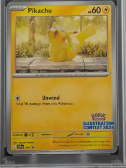 PSA 9 Pikachu #214 Illustration Contest 2024 Pokemon SVP EN Promo Card - Image 4