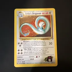 FART SWIRL Erika's Dragonair 4/132 Holo Gym Heroes Vintage Pokemon Card - Image 1
