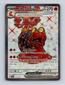 Magcargo ex 191 Pokemon Twilight Masquerade Full Art Ultra Rare Card NM+ - Image 1