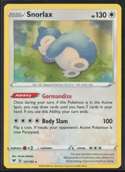 Snorlax Holo Rare SWSH04: Vivid Voltage 131/185 LP Pokemon Card - Image 1