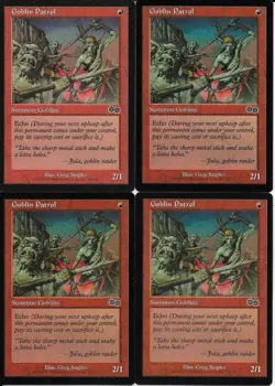 MTG: GOBLIN PATROL Urza's Saga COMMON; played, Excellent condition x4 - Image 1