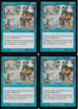 MTG: MISCALCULATION Urza's Legacy COMMON; played, Excellent condition x4 - Image 1