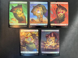 MTG- Teenage Mutant Ninja Turtles Set of All 5 Pizza Lands - Full Art FOIL - Image 1