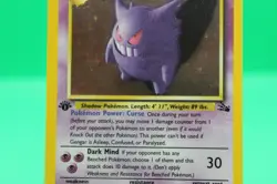 1999 Pokemon Gengar 5/62 1st Edition Fossil Holo Very LP WOTC Vintage - Image 3