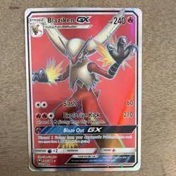Pokemon Blaziken GX 153/168 Ultra Rare Full Art Holo Celestial Storm Card - Image 1
