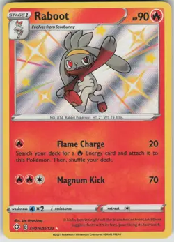 Pokemon Raboot Shiny Holo Rare Shining Fates: Shiny Vault SV016/SV122 NM - Image 1