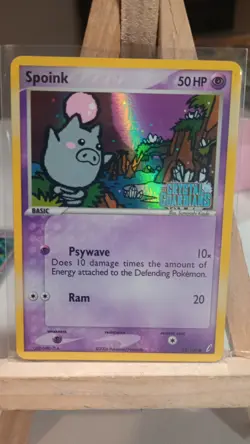 Pokemon Card - Spoink Crystal Guardians 62/100 Common Reverse Holo Stamped - Image 1