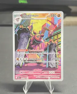 Pokemon Conkeldurr - Illustration Rare Holo SV: Black Bolt 127/086 NM - Image 1