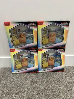 (4) Pokemon Scarlet & Violet Prismatic Evolutions Poster Collection Box SEALED - Image 1
