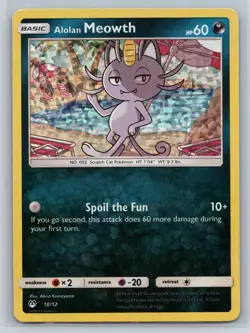 Pokemon McDonald's Promos 2019 Alolan Meowth Holo #010/012 - Image 1