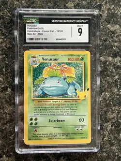 Pokemon Venusaur Celebrations Classic Collection Holo 15/102 CGC 9 MINT - Image 1
