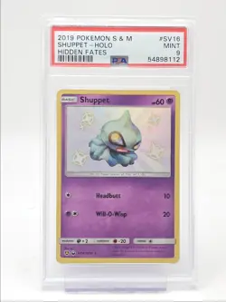SHUPPET 2019 POKEMON S & M HIDDEN FATES HOLO SHINY VAULT SV16/SV94 PSA 9 Q5346 - Image 1