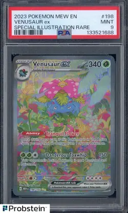 2023 Pokemon Mew EN #198 Venusaur ex Special Illustration Rare PSA 9 MINT - Image 1