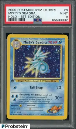 2000 Pokemon Gym Heroes 1st Edition #9 Misty's Seadra Holo PSA 9 MINT - Image 1