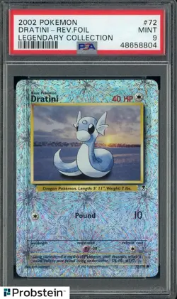 2002 Pokemon Legendary Collection Reverse Foil #72 Dratini PSA 9 MINT - Image 1