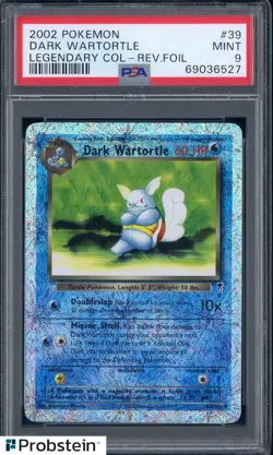 2002 Pokemon Legendary Collection #39 Dark Wartortle Reverse Foil PSA 9 MINT - Image 1