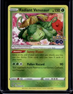 2022 Pokemon SWSH Pokemon GO Radiant Venusaur #004/078 - Image 1