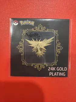 Zapdos 24k Gold Plated Sticker Korean Striking Candy Pokemon - Image 1
