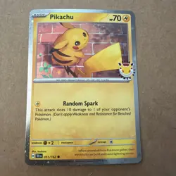 2026 Pikachu 051/162 Pokemon Day 30th Anniversary Stamped Promo TCG - Image 1