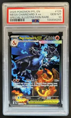 2025 Pokemon PFL Mega Charizard X ex Special Illustration Rare #125/094 PSA 10 - Image 1
