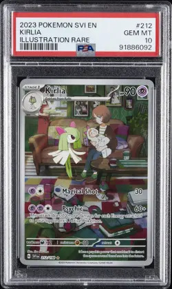 2023 POKEMON SVI EN-SCARLET & VIOLET ILLUSTRATION RARE #212 KIRLIA PSA 10 - Image 1