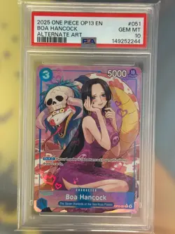 ONE PIECE OP13-051 CARRYING ON HIS WILL ALTERNATE ART #051 BOA HANCOCK PSA 10 - Image 1