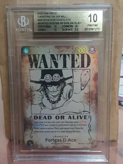 BGS 10 PRISTINE Portgas.D.Ace (SP) OP13 *ERROR* Wanted Poster One Piece English - Image 1