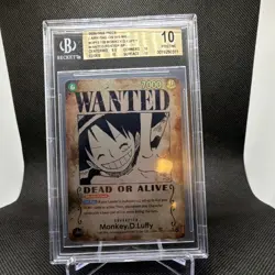Bandai One Piece Monkey.D.Luffy Wanted Poster SP OP13-118 Beckett 10 - Image 1