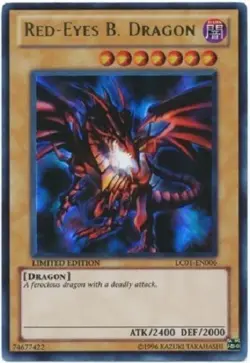 Yugioh Red Eyes B Dragon - Limited Edition Ultra Rare NM - Free Holographic Card - Image 1