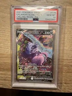 2021 Galarian Slowking V Gem Mint PSA 10 179/198 Chilling Reign Pokemon Card - Image 1