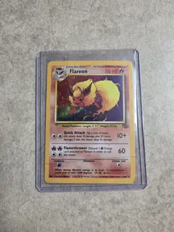 Flareon 3/64 Holo Rare Jungle Set Vintage Pokemon Card 1999 WOTC Damaged - Image 1