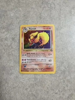 Flareon 3/64 Holo Rare Jungle Set Vintage Pokemon Card 1999 WOTC Damaged - Image 2